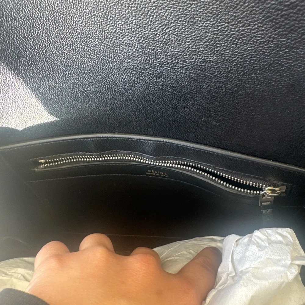 Celine Tan Leather Clutch with Silver Accents - Picture 6 of 7